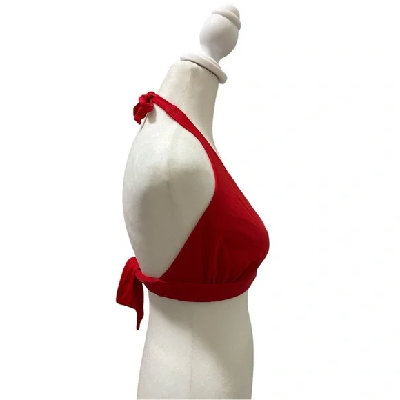 J. Crew Swim Halter Bikini Top Red Hot Summer Classic NWT - Picture 3 of 6